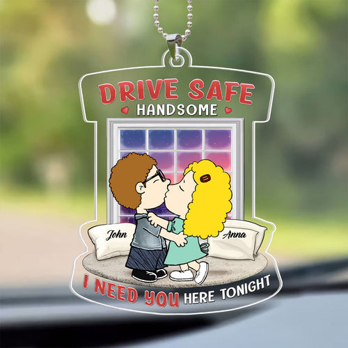 Personalized Acrylic Car Ornament Drive Safe Gift for Couple Acrylic Car Hanger GradoCreations