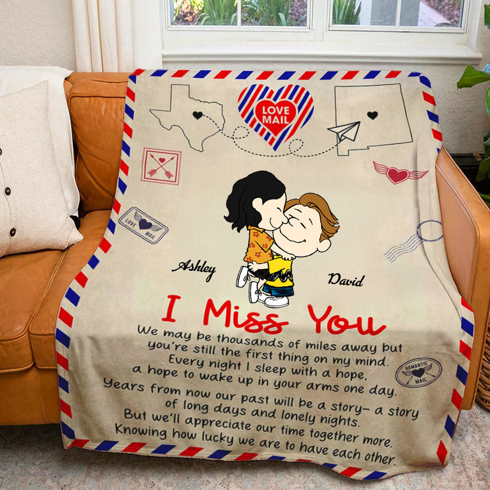 Personalized Love Mail Blanket Custom Couple Gift I Miss You