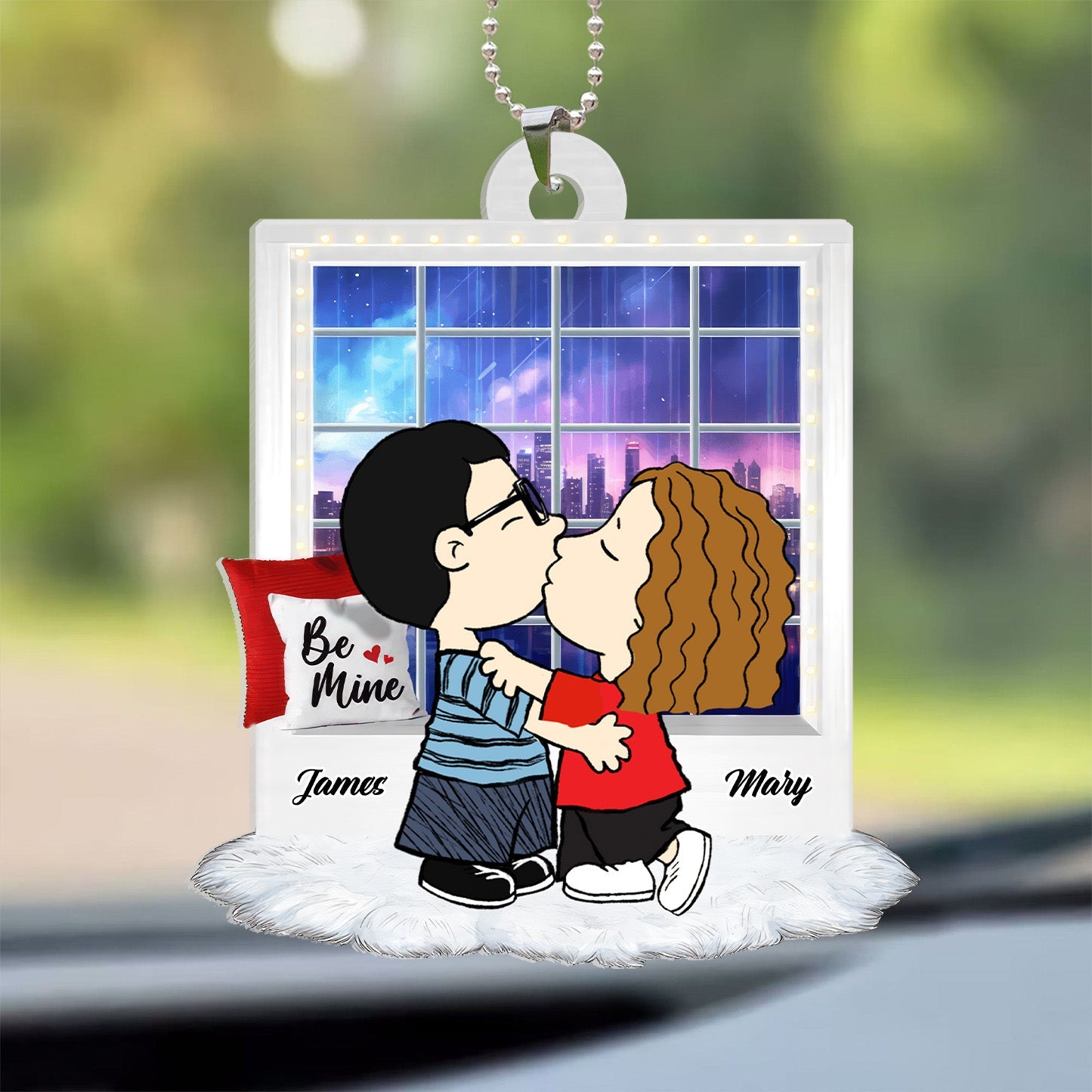 Personalized Acrylic Car Ornament Peanut Couples Gift for Couple