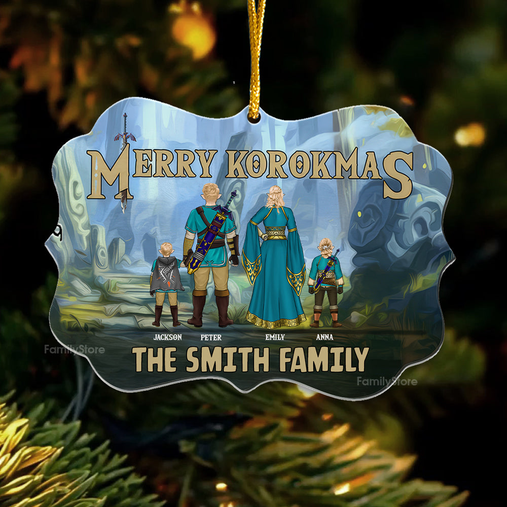 Personalized Zelda Holiday Ornament Custom Family Name Gift