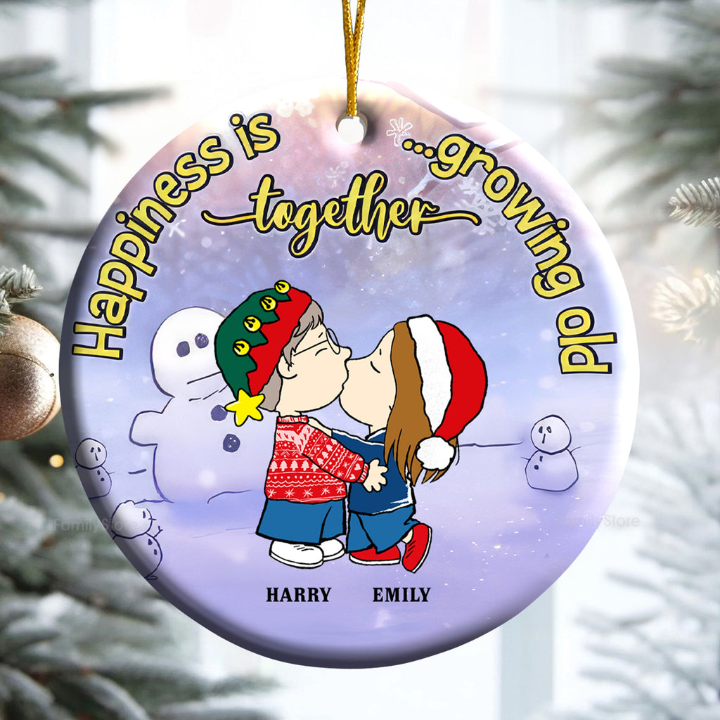 Personalized Ceramic Ornament Growing Old Together Gift for Couple