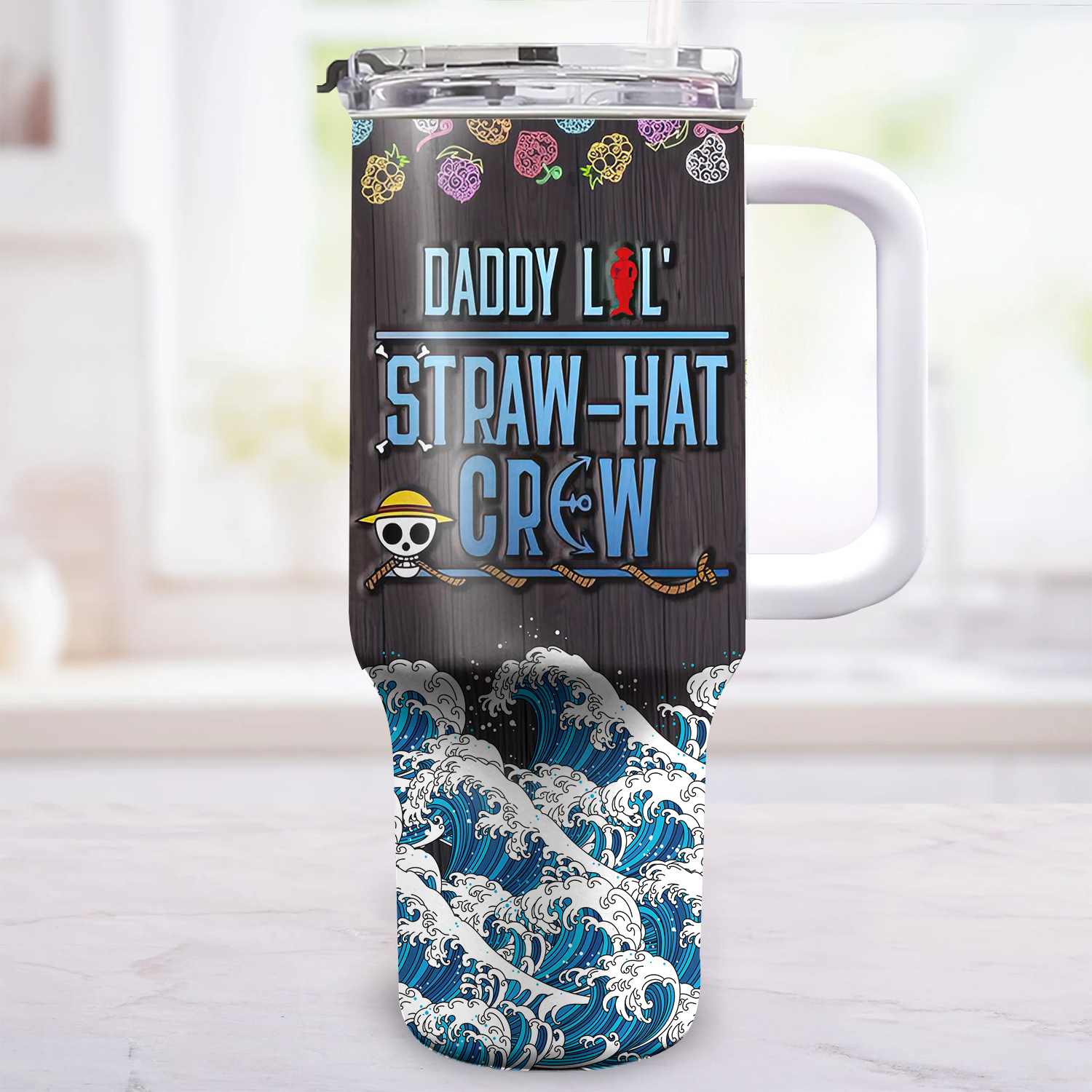 Personalized 40oz Tumbler Cup with Straw for Dad - Father's Day Gift