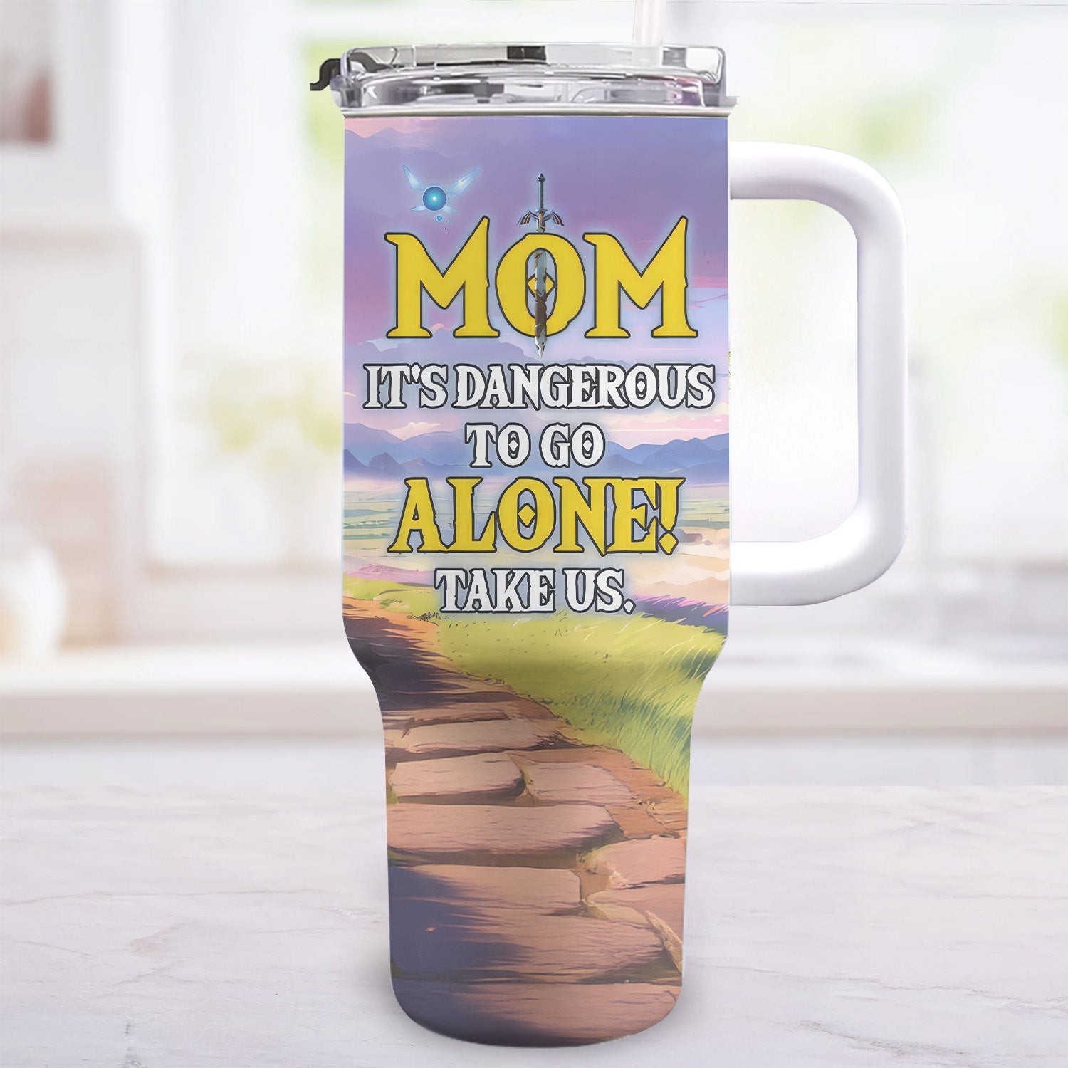 Personalized 40oz Tumbler for Mom with Zelda Design - Gift for Mother's Day