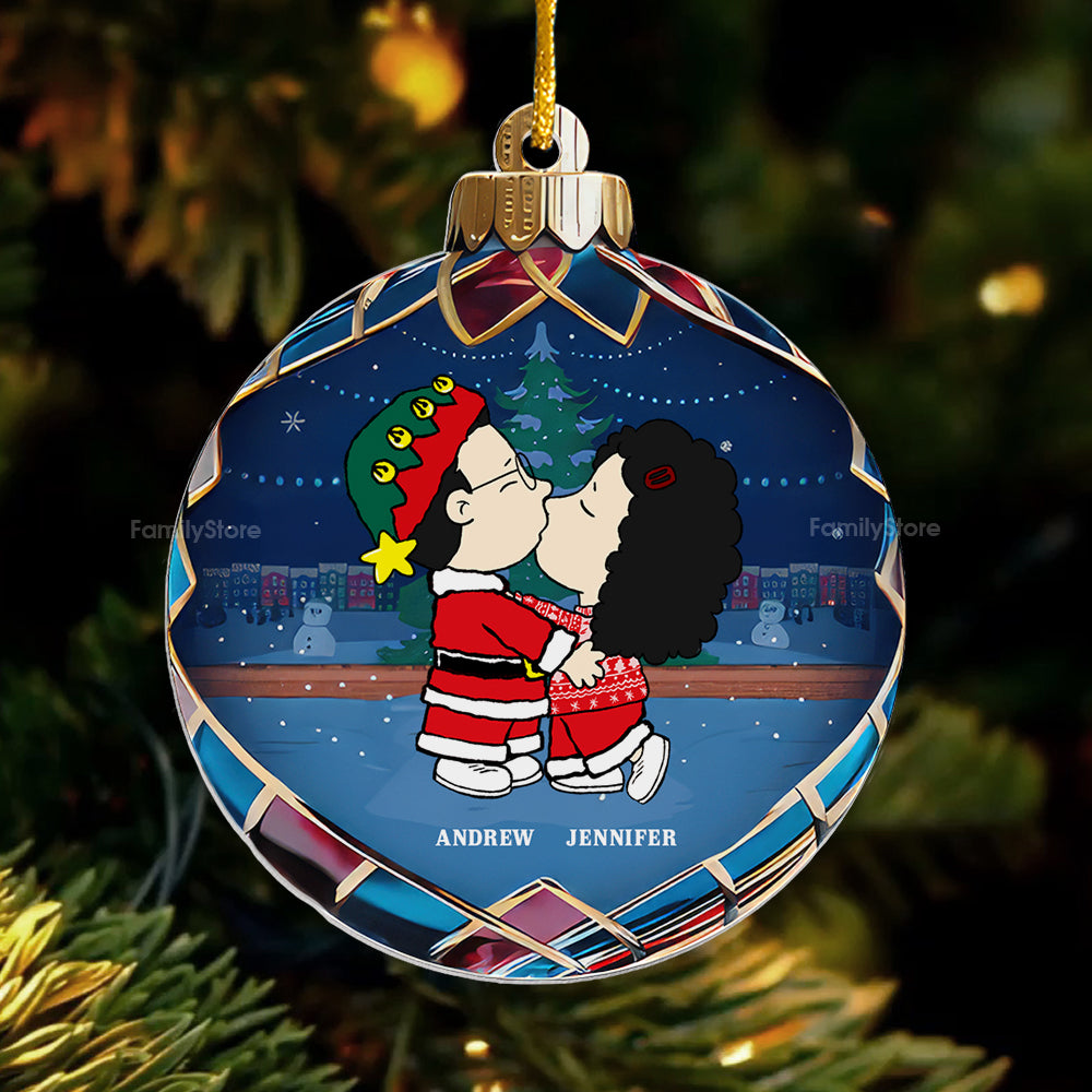 Personalized Acrylic Christmas Ornament for Couples | Custom Name Gift