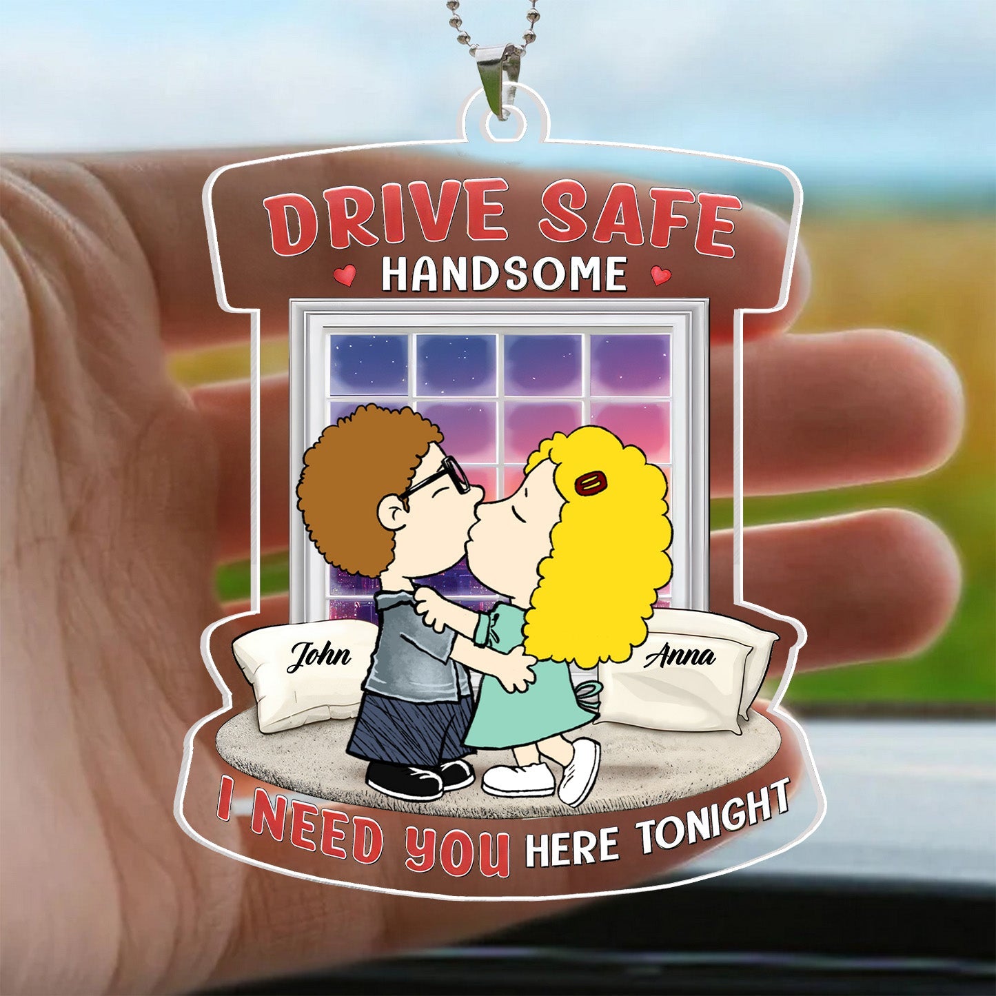 Personalized Acrylic Car Ornament Drive Safe Gift for Couple