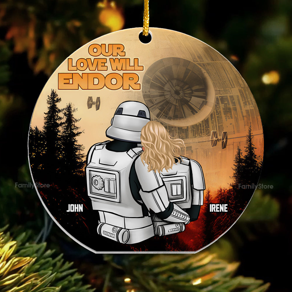 Personalized Acrylic Ornament Our Love Will Endor Gift for Couple
