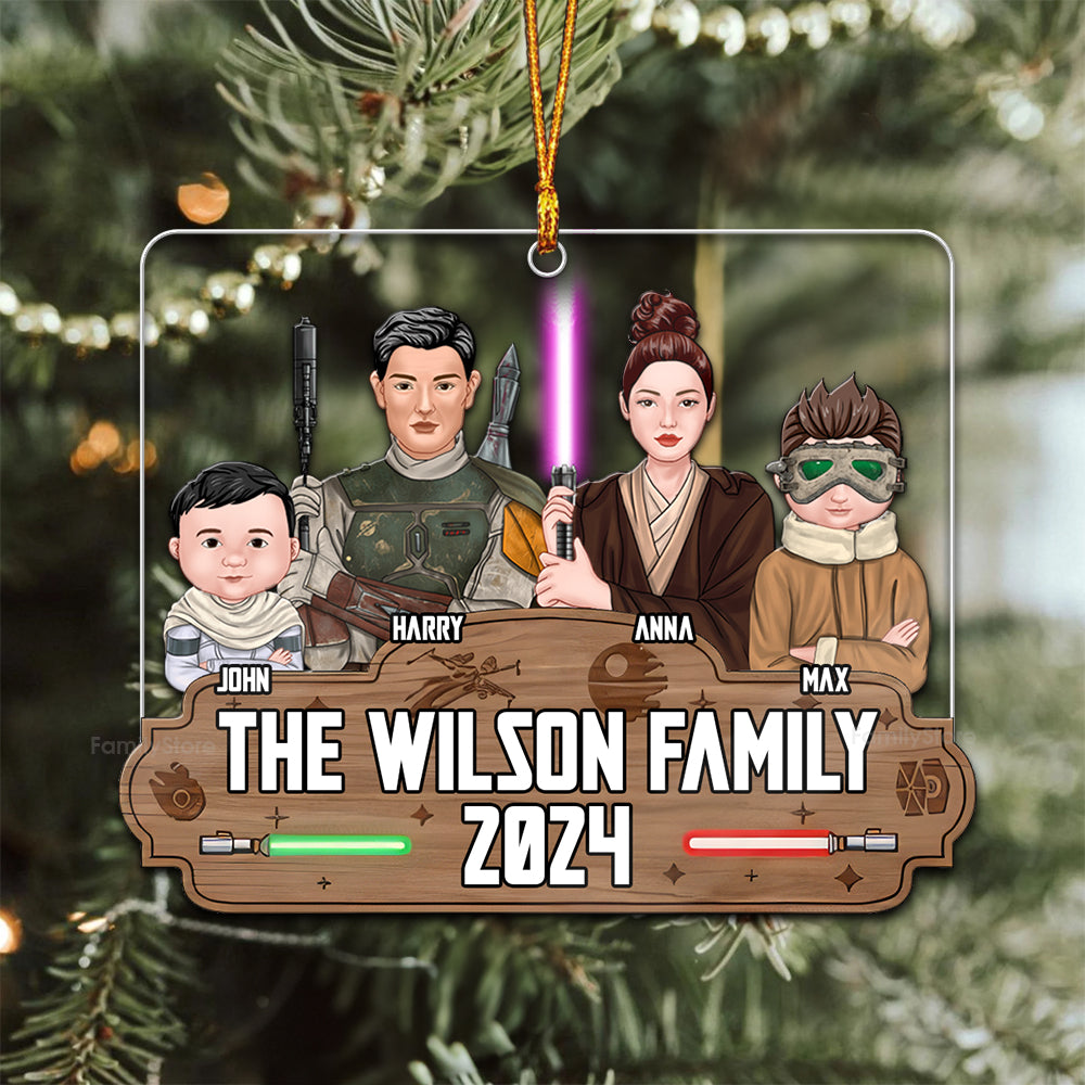 Personalized Acrylic Family Ornament Custom Names Gift for Holiday
