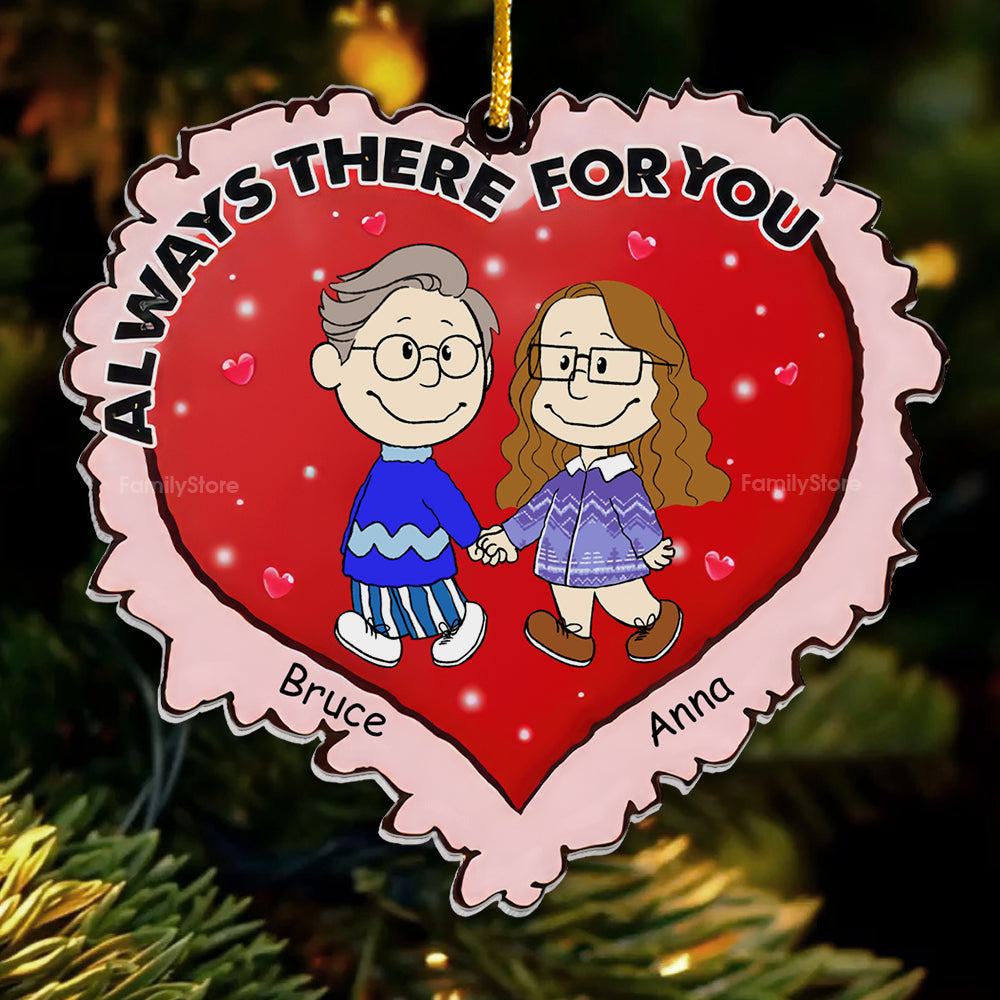 Personalized Acrylic Ornament Heart for Couple Christmas Gift