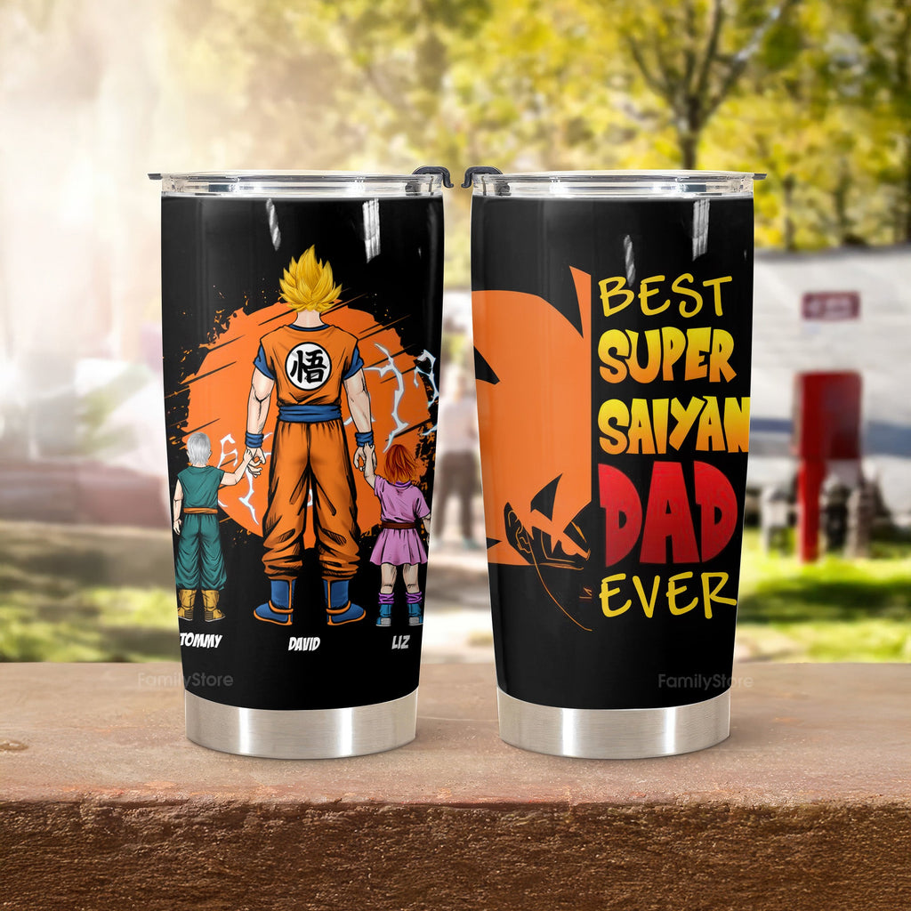 Personalized Super Dad Ever Tumbler Custom Name Gift for Him