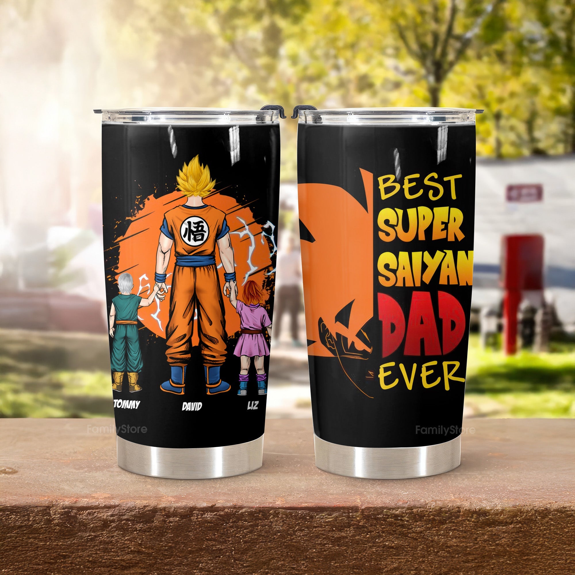 Personalized Super Dad Ever Tumbler Custom Name Gift for Him