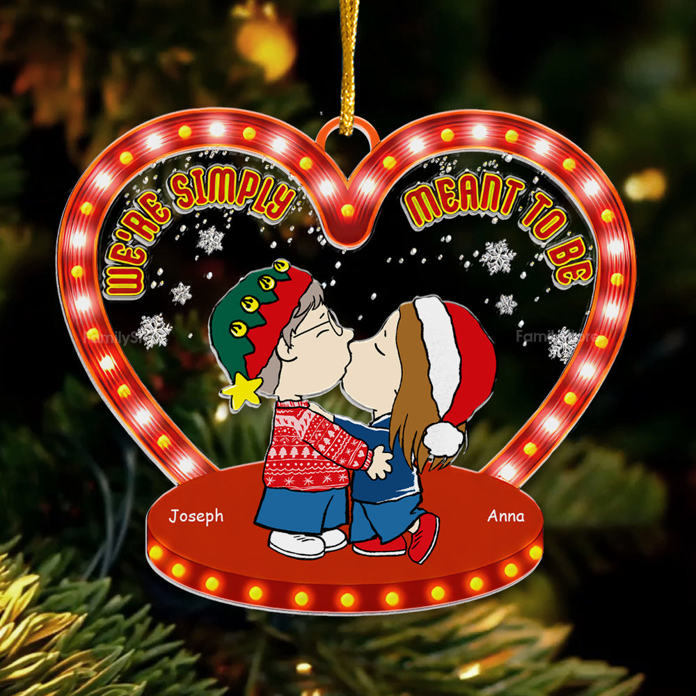 Personalized Acrylic Christmas Ornament Couple Gift - Heart Shape