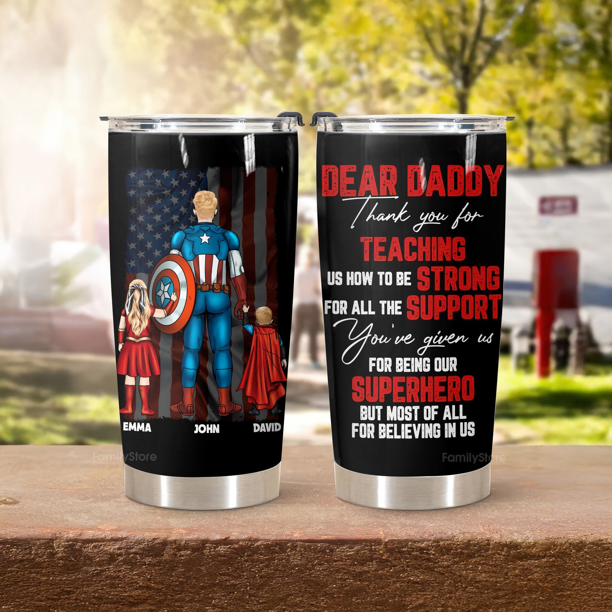 Personalized Stainless Steel Tumbler Gift for Dad with Custom Message