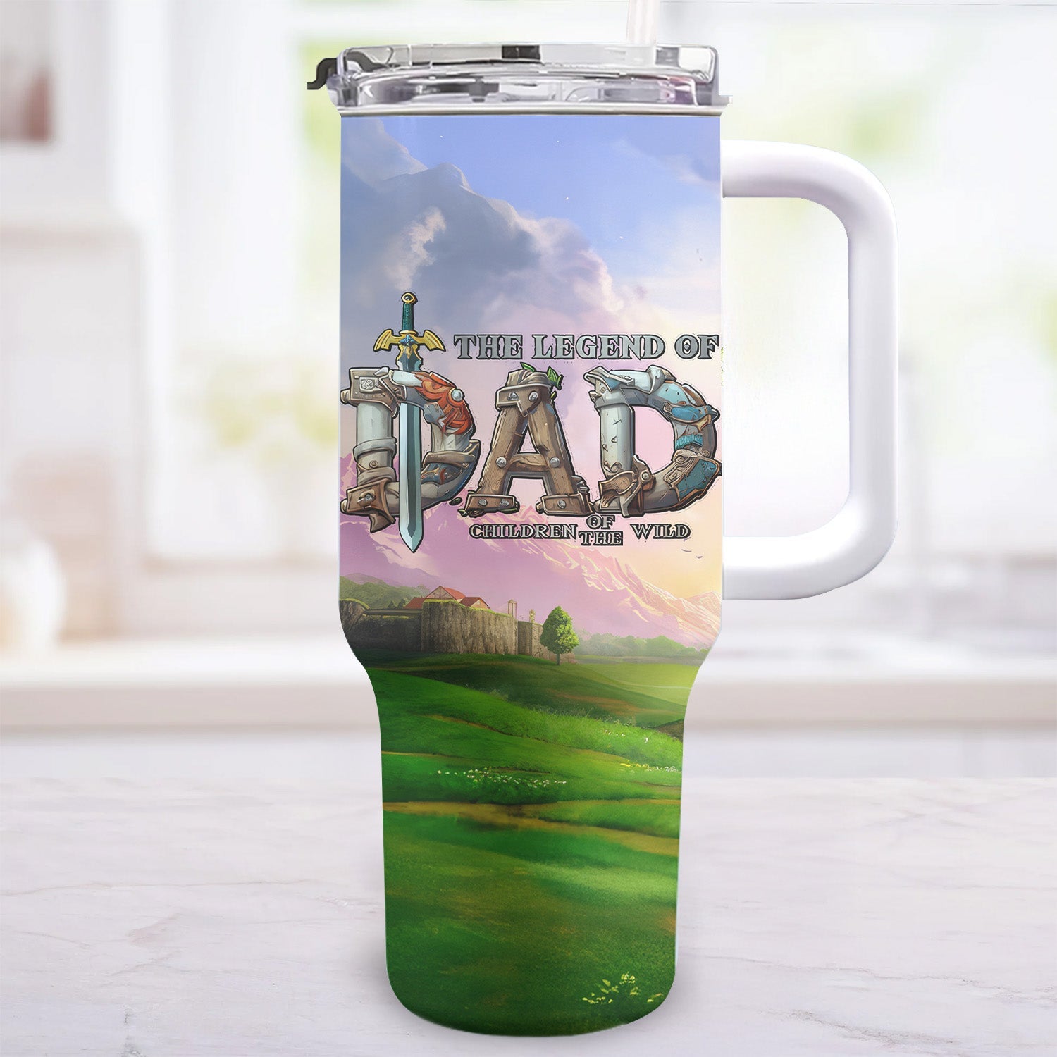 Personalized 40oz Tumbler Cup Legend of Dad Children of the Wild Gift for Father's Day