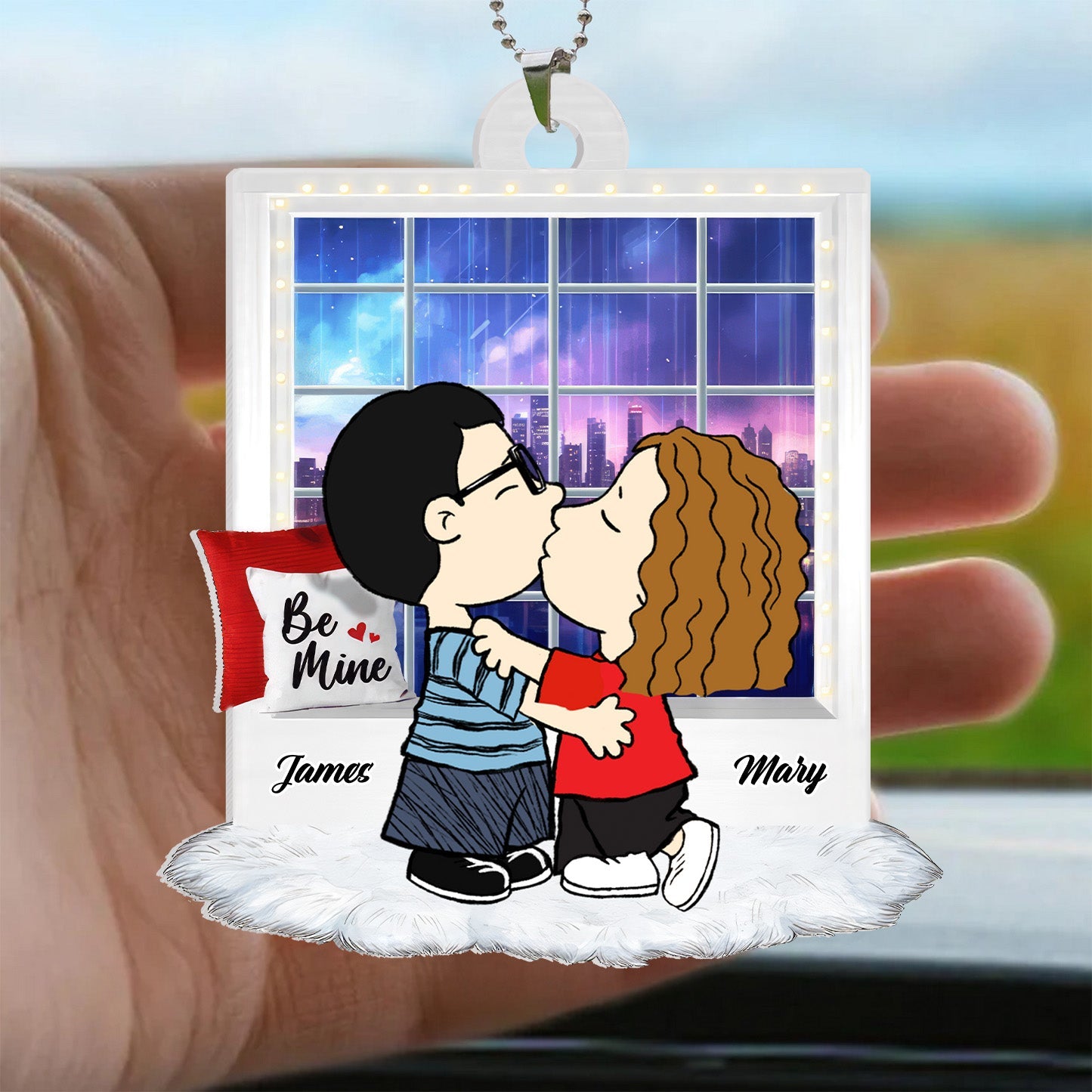 Personalized Acrylic Car Ornament Peanut Couples Gift for Couple