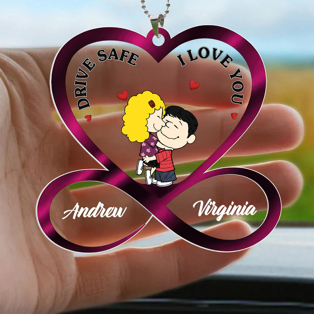 Personalized Acrylic Car Ornament for Couples - Love Gift