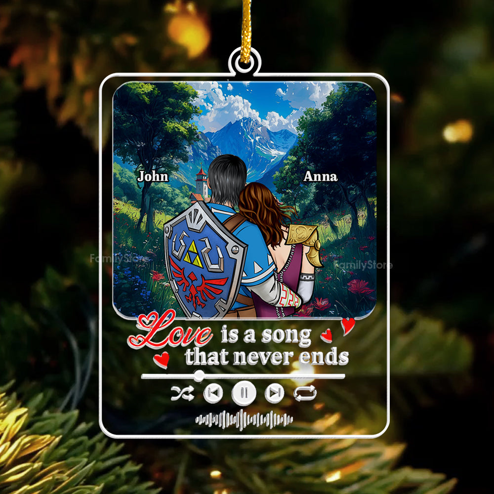 Personalized Acrylic Ornament Love is a Song Gift for Couples