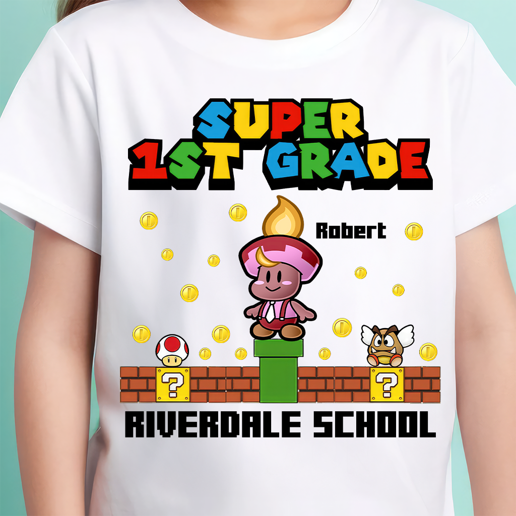 Personalized Super Kid Back To School Shirt Custom Name Gift for Kids