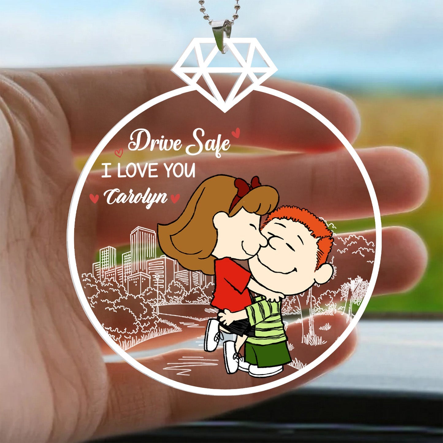 Personalized Acrylic Car Ornament Drive Safe Gift for Couple