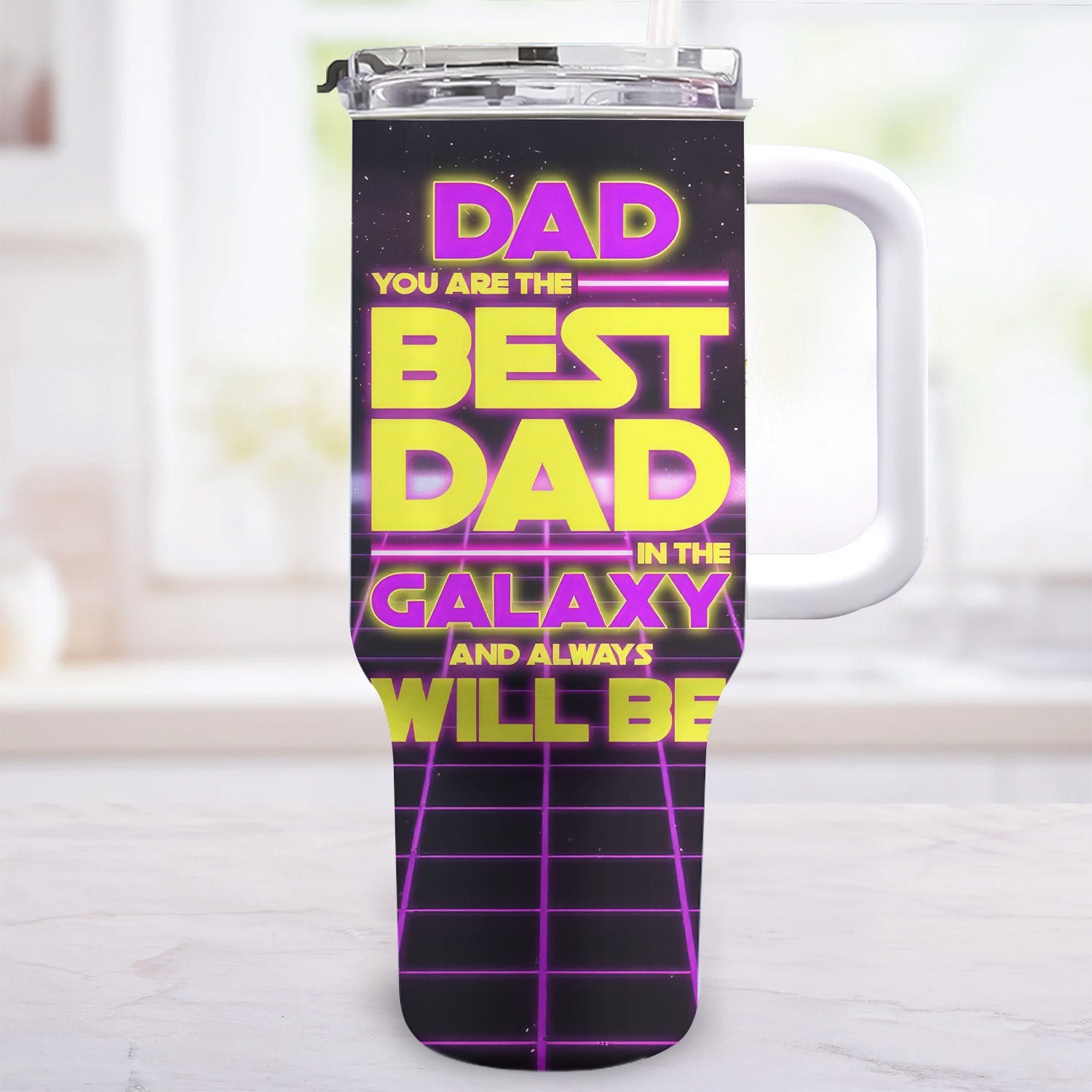 Personalized 40oz Tumbler for Dad - Best Dad in the Galaxy Gift