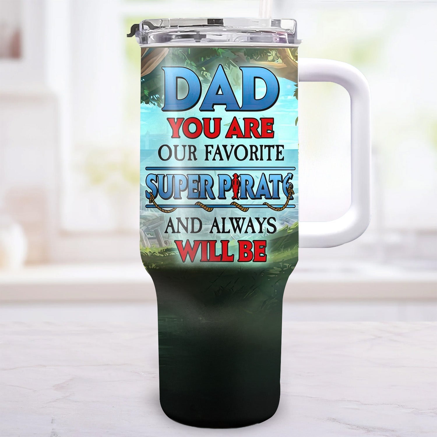 Personalized 40oz Tumbler with Straw for Dad | Father's Day Gift