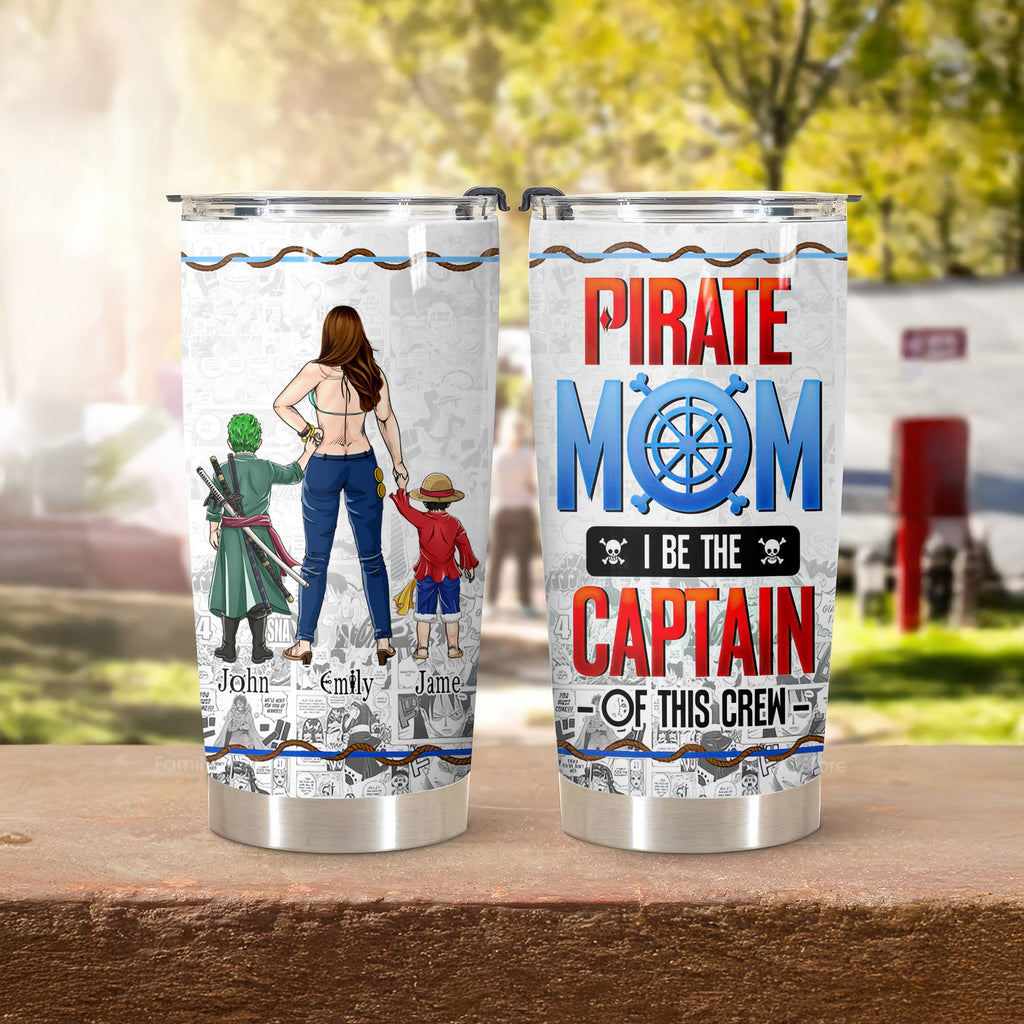 Personalized Pirate Mom Stainless Steel Tumbler - Unique Mother's Day Gift