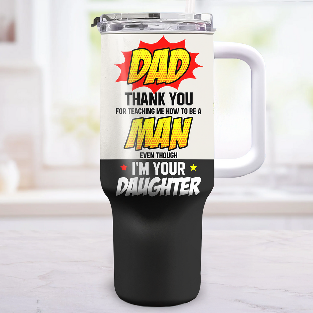 Personalized 40oz Tumbler Cup for Dad with Straw - Father's Day Gift