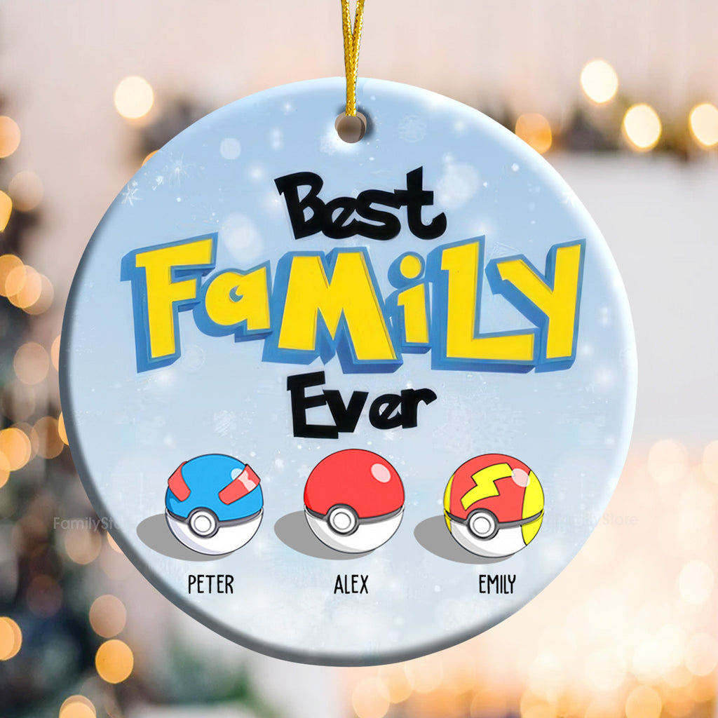 Personalized Family Ceramic Ornament Custom Name Gift