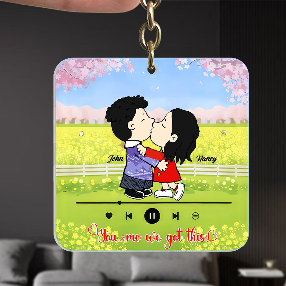 Personalized Acrylic Keychain with Couple Design for Him and Her