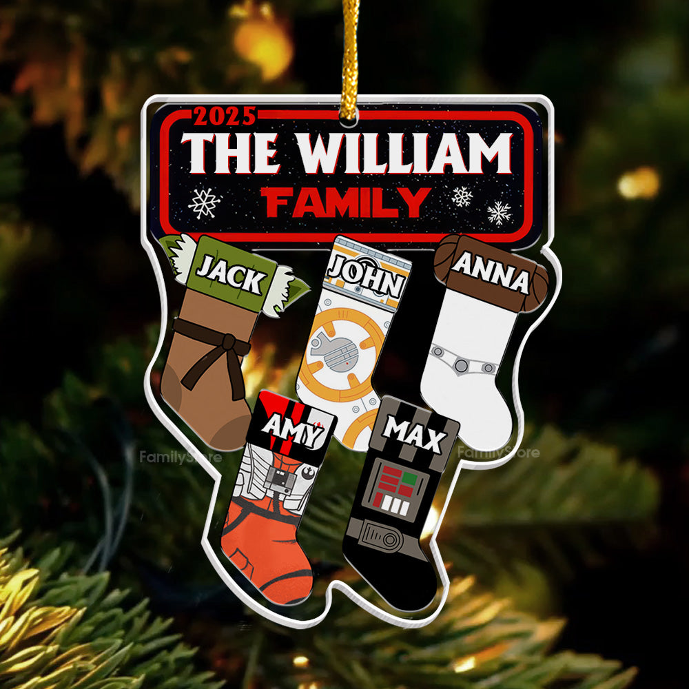 Personalized Star Wars Family Socks Acrylic Ornament Gift