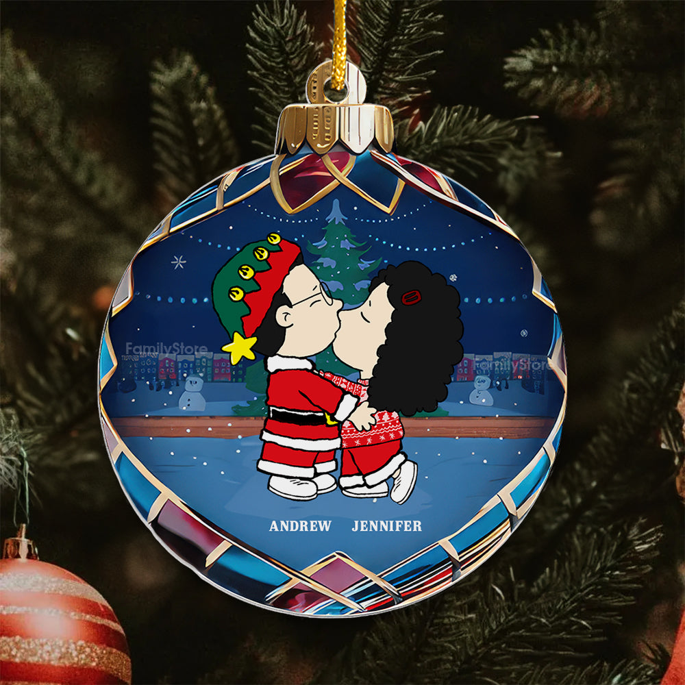Personalized Acrylic Christmas Ornament for Couples | Custom Name Gift