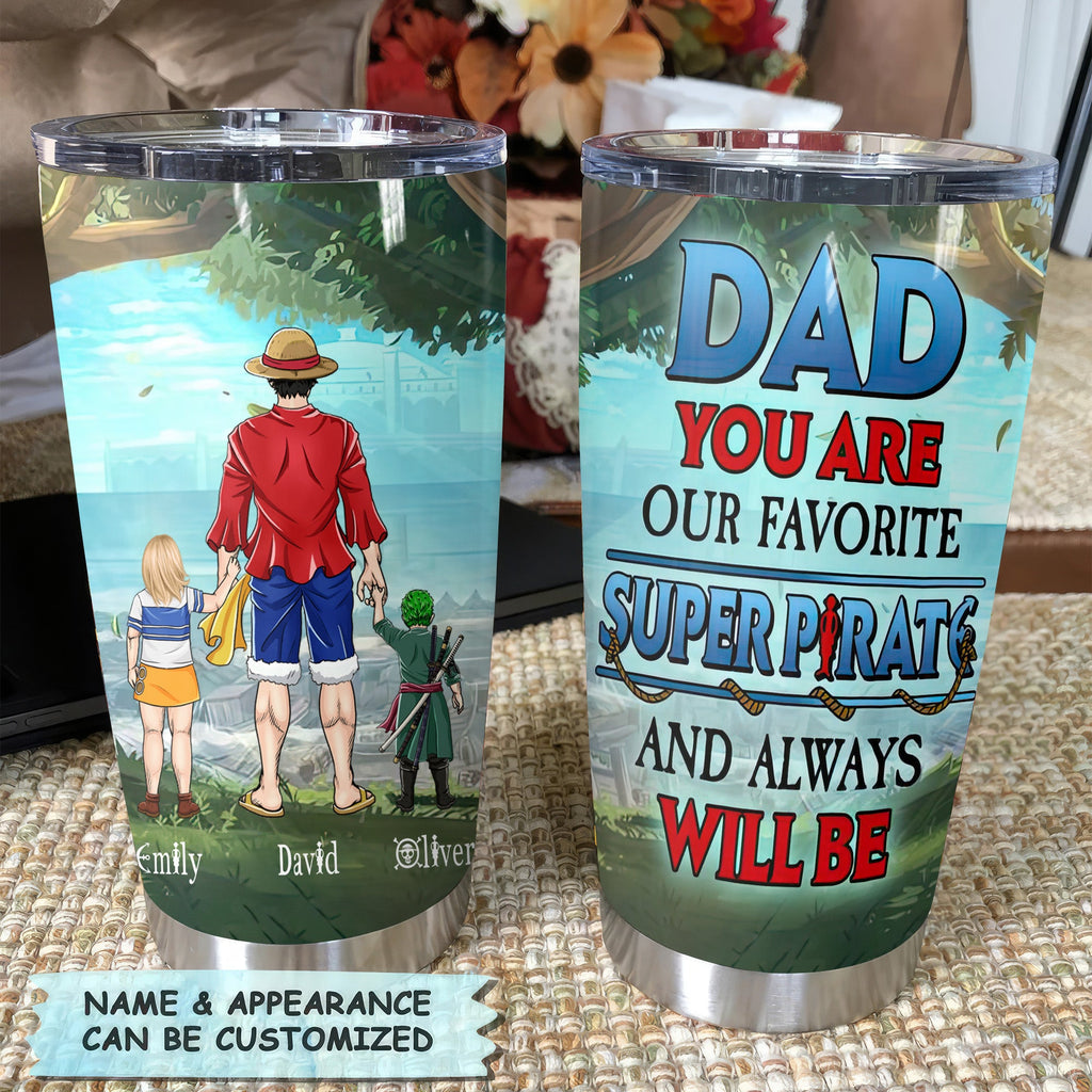 Personalized Stainless Steel Tumbler for Dad - Super Pirate Gift