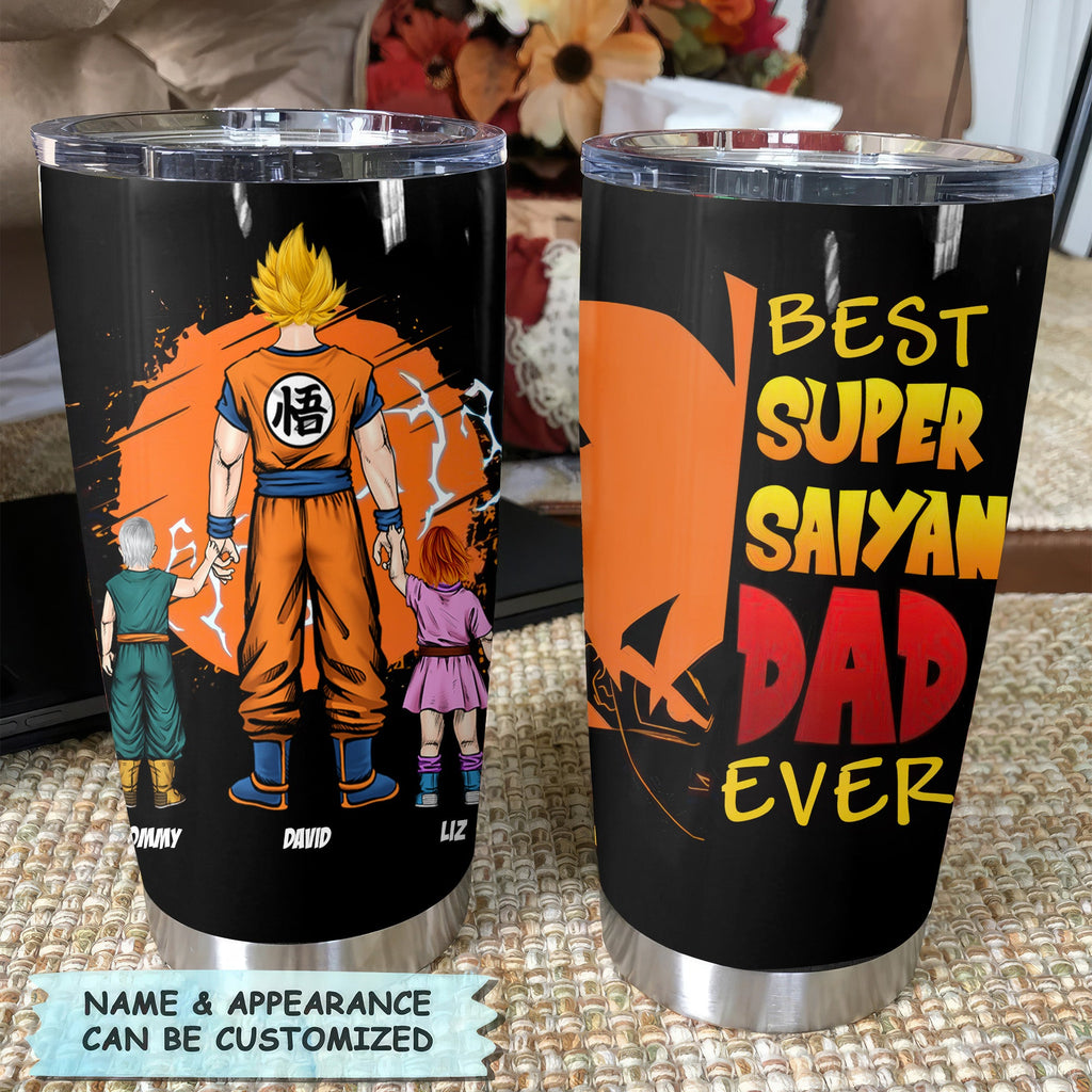 Personalized Super Dad Ever Tumbler Custom Name Gift for Him