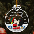 Personalized Acrylic Ornament Our First Christmas Married Gift for Couple