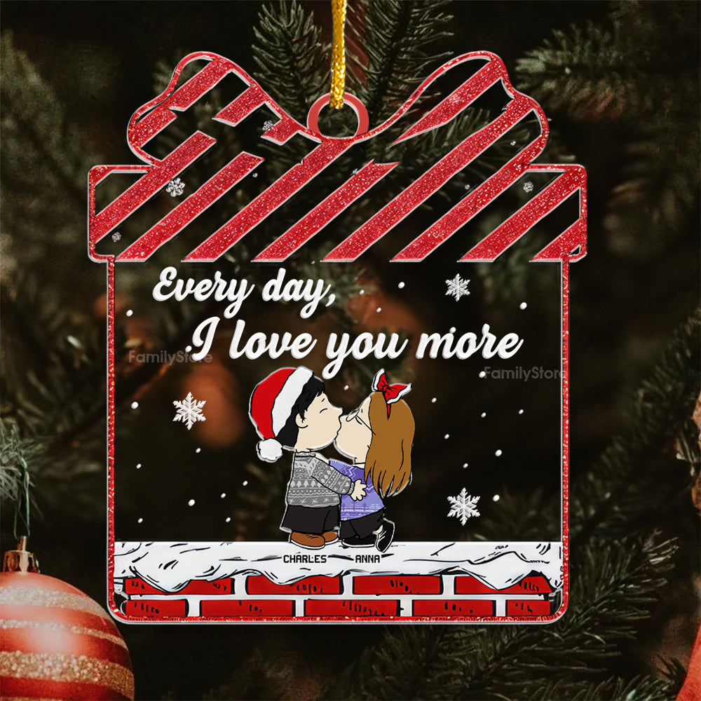 Personalized Acrylic Ornament Every Day I Love You More Gift for Couples Anniversary