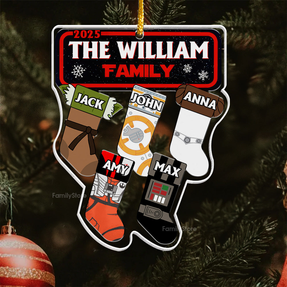 Personalized Star Wars Family Socks Acrylic Ornament Gift