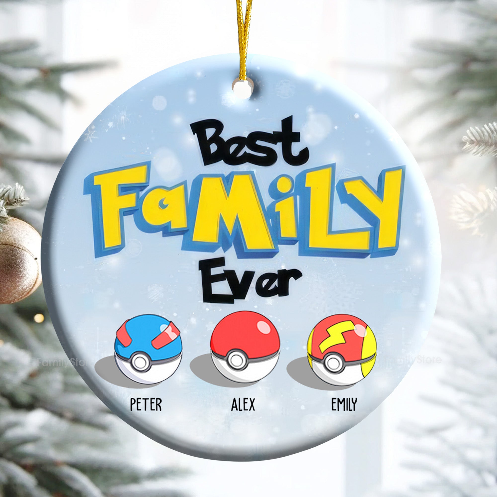 Personalized Family Ceramic Ornament Custom Name Gift