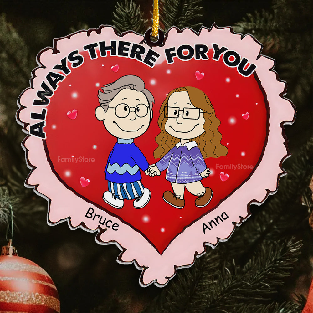 Personalized Acrylic Ornament Heart for Couple Christmas Gift