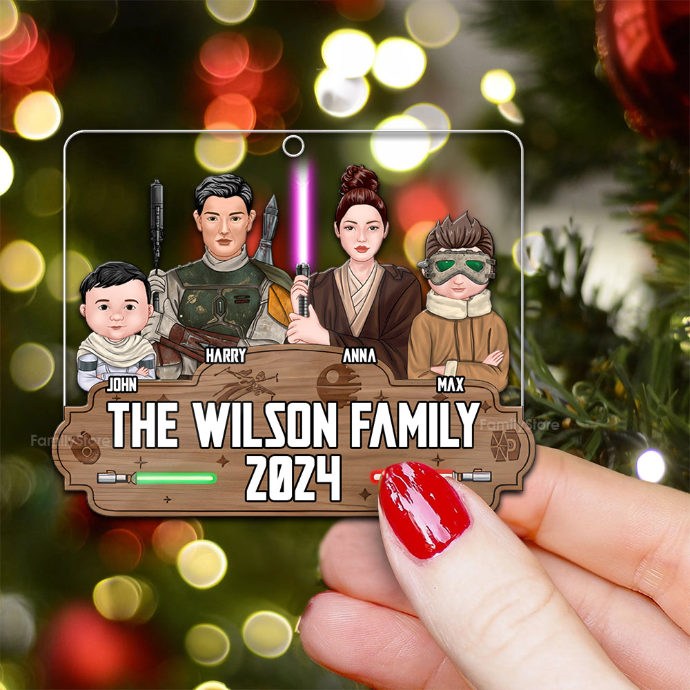 Personalized Acrylic Family Ornament Custom Names Gift for Holiday