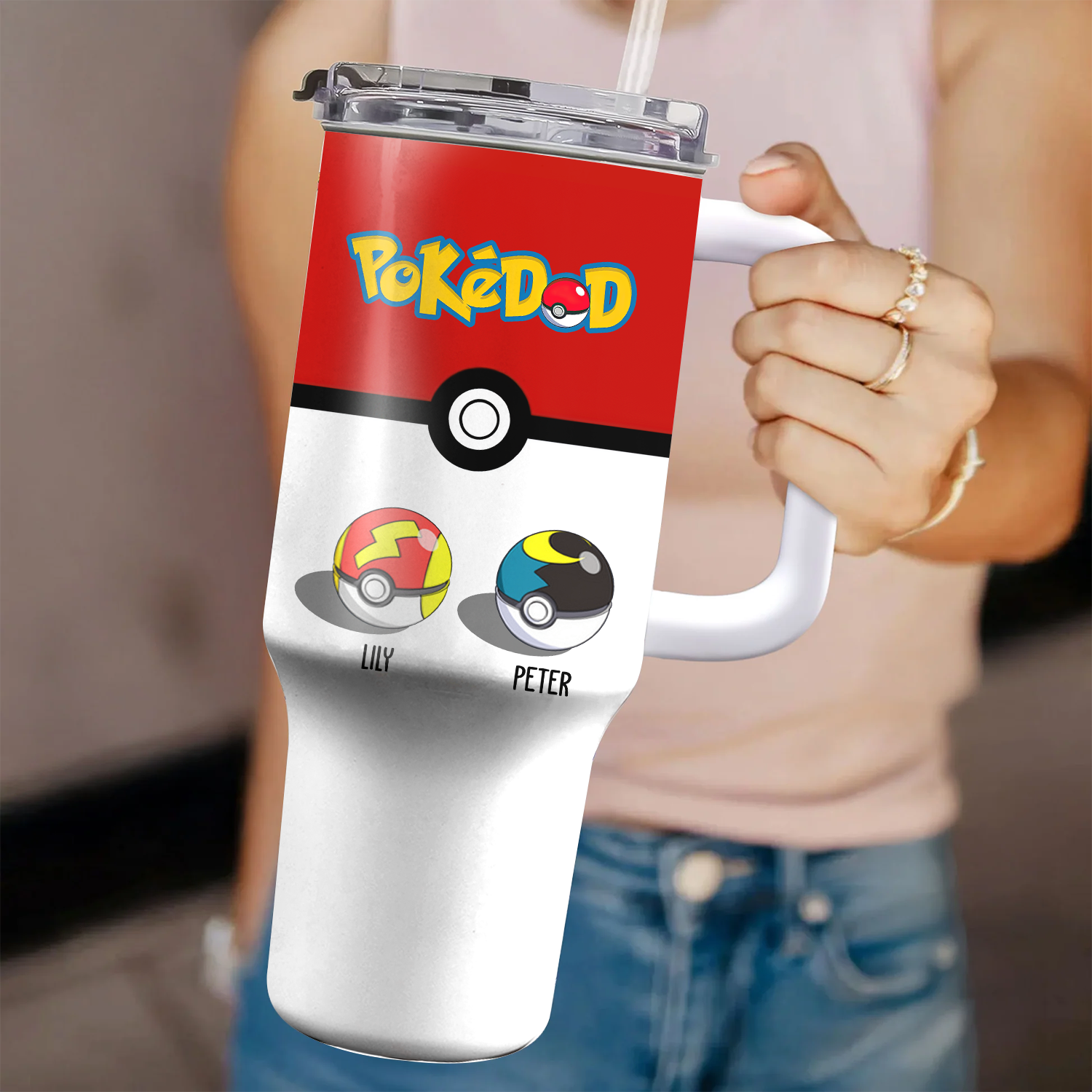 Personalized 40oz Tumbler Pokedad Gift for Dad Father's Day