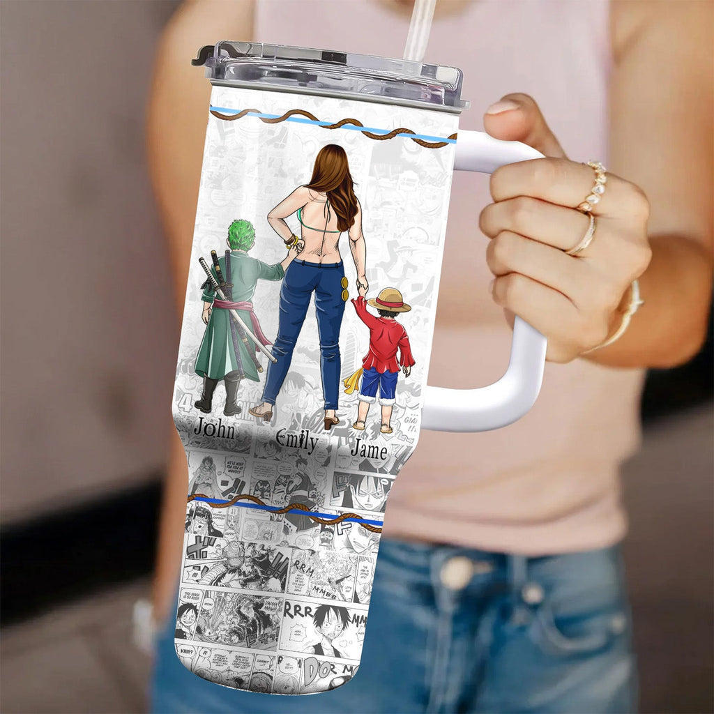 Personalized 40oz Tumbler Cup for Mom - Pirate Themed Gift