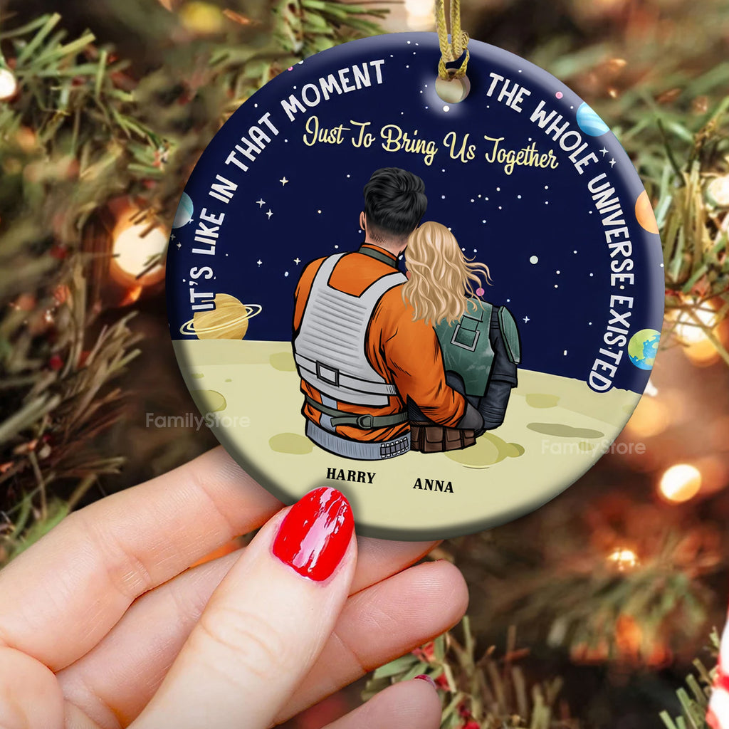 Personalized Ceramic Ornament for Couple with Custom Names - Unique Gift for Anniversaries & Valentine's Day