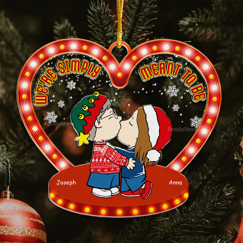Personalized Acrylic Christmas Ornament Couple Gift - Heart Shape