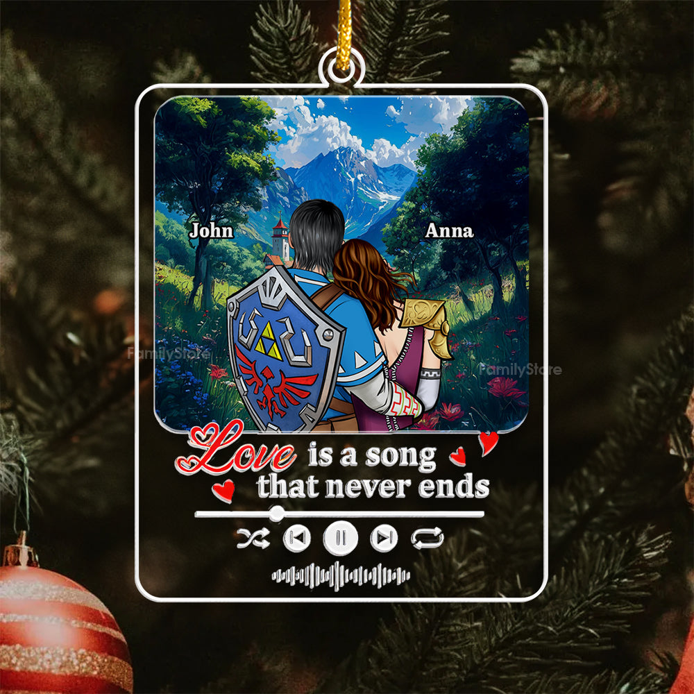 Personalized Acrylic Ornament Love is a Song Gift for Couples