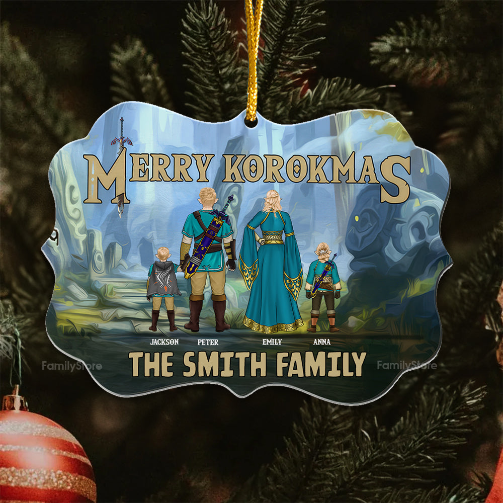 Personalized Zelda Holiday Ornament Custom Family Name Gift