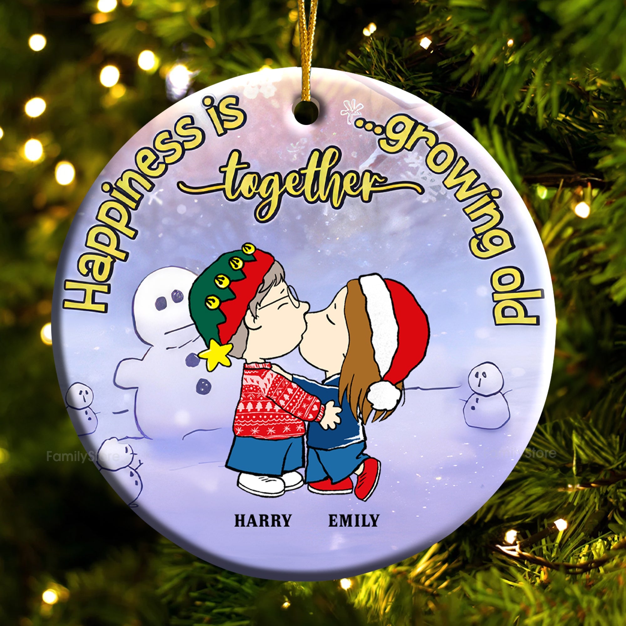 Personalized Ceramic Ornament Growing Old Together Gift for Couple