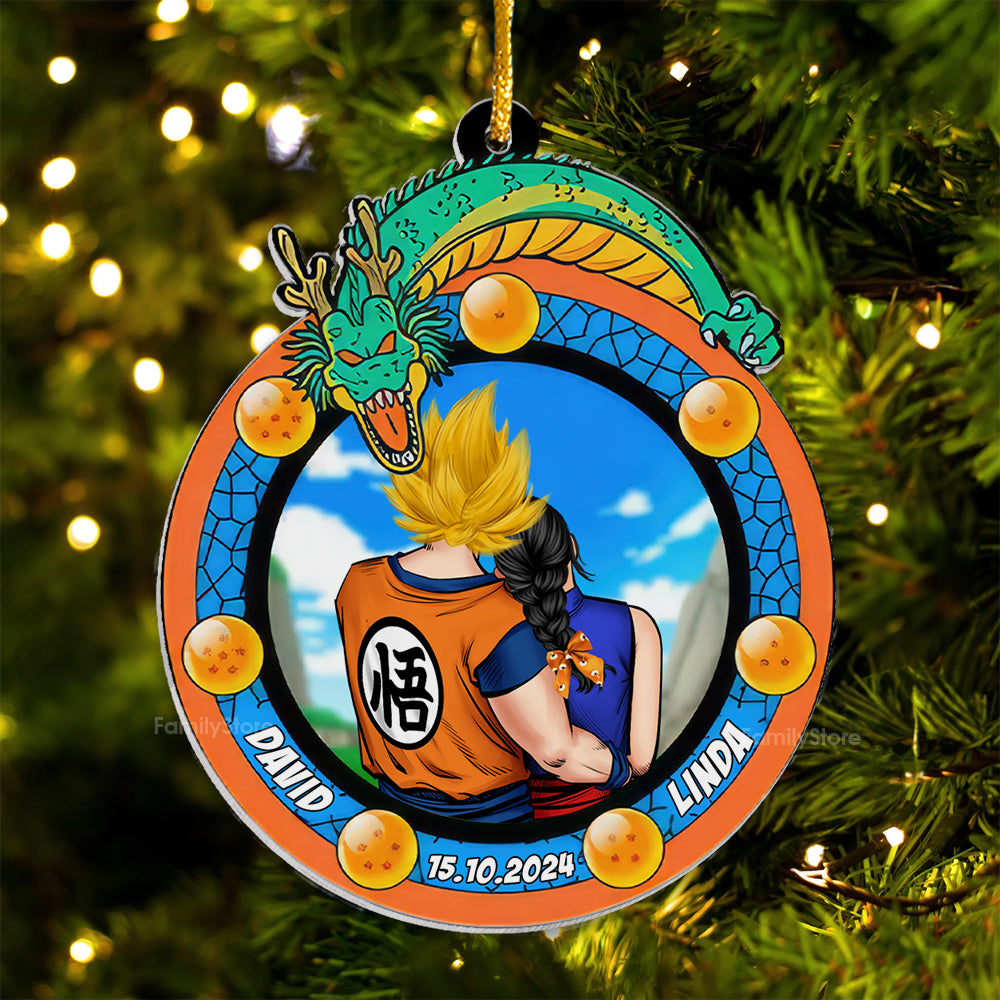 Personalized Acrylic Ornament with Custom Names for Couples Gift