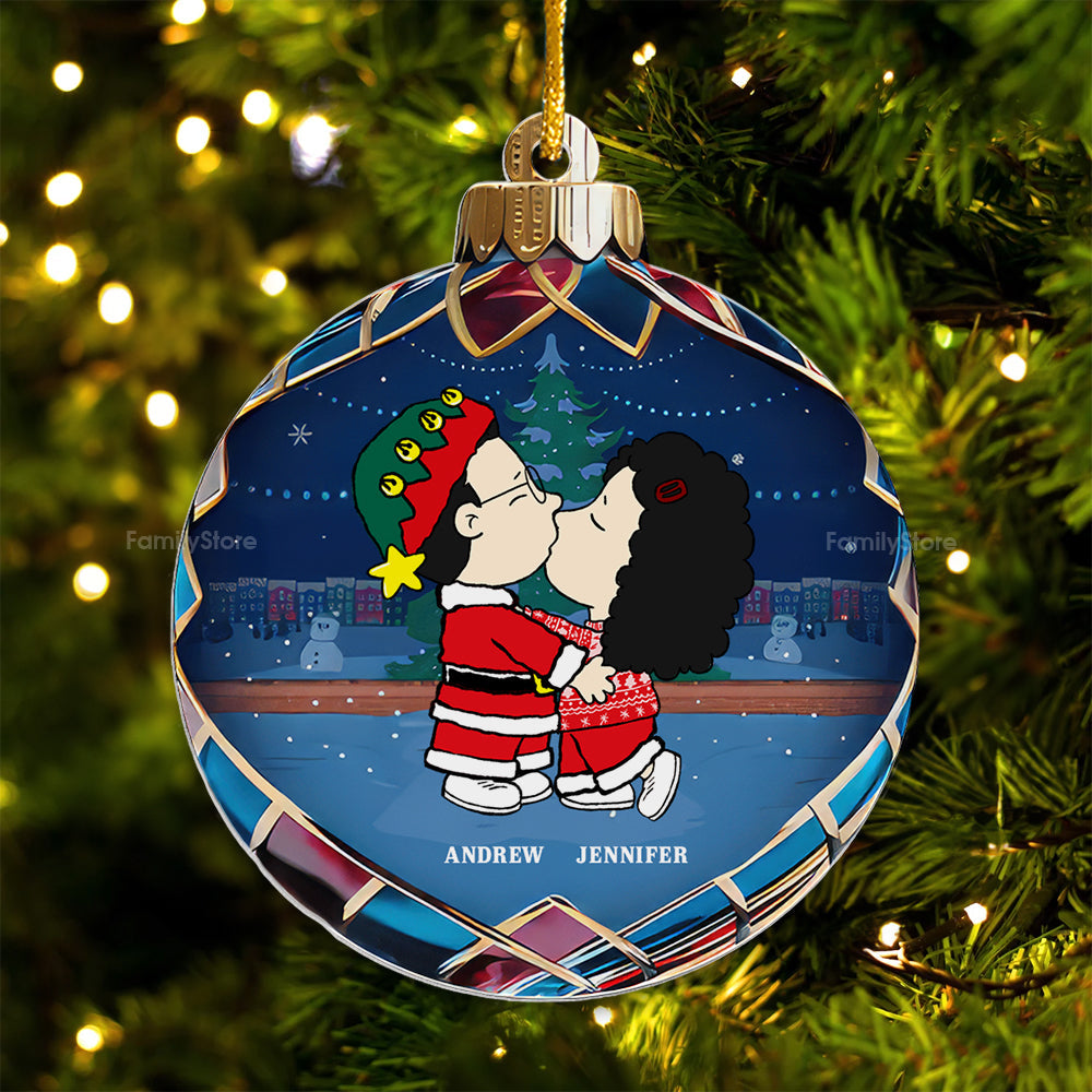 Personalized Acrylic Christmas Ornament for Couples | Custom Name Gift
