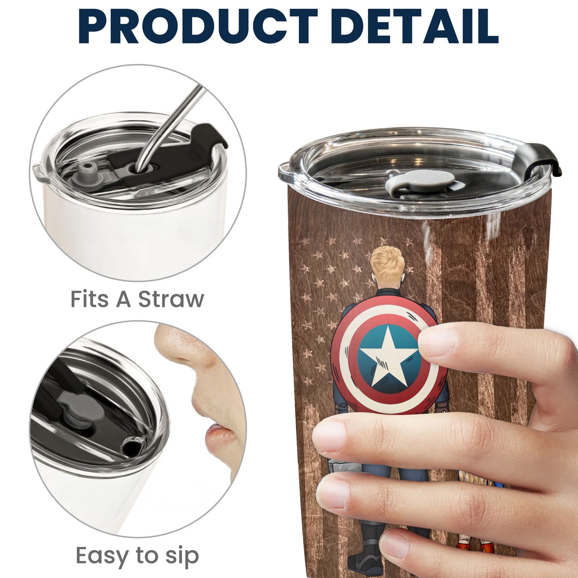 Personalized Stainless Steel Tumbler Gift for Dad & Kids Heart to Heart