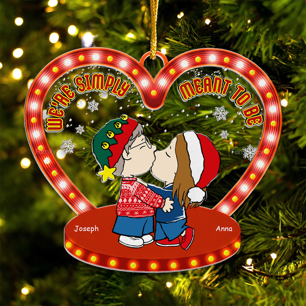 Personalized Acrylic Christmas Ornament Couple Gift - Heart Shape