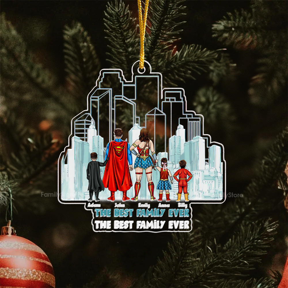 Personalized Superhero Family Acrylic Ornament Gift